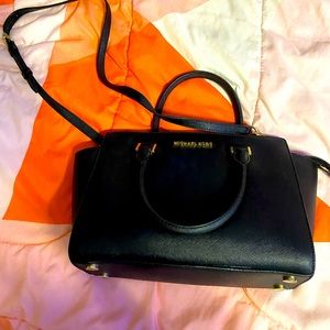 Authentic black Michael Kors crossbody satchel handbag